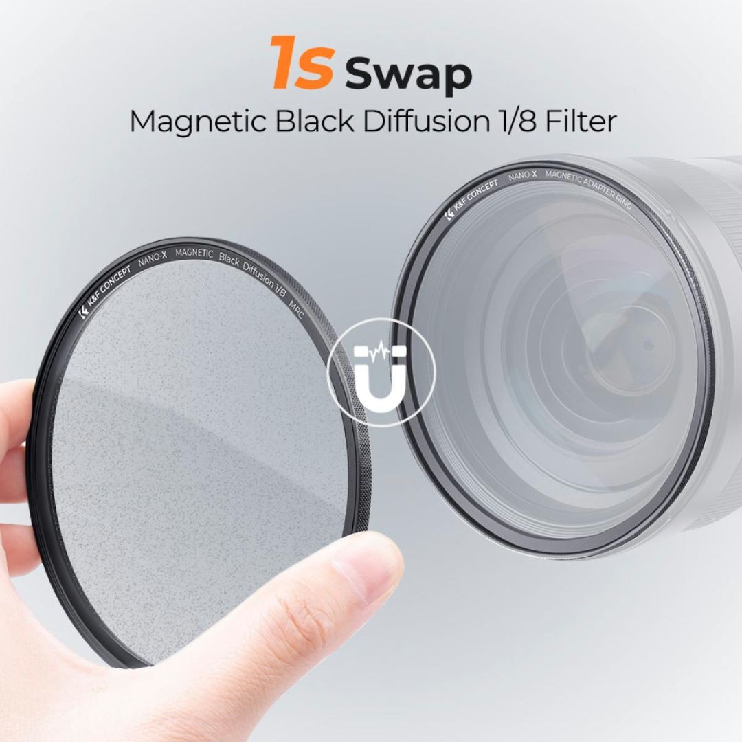 K&F Concept 52mm Nano-X Magnetic Black Mist Filter 1/8 + Adapter Ring & Lens Cap SKU.1835 - 2